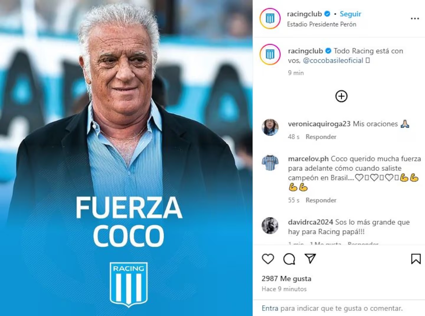 el mensaje de racing para el coco basile ig racingclub COKKX2QFKNEO7JOGJU4V2IJQSU